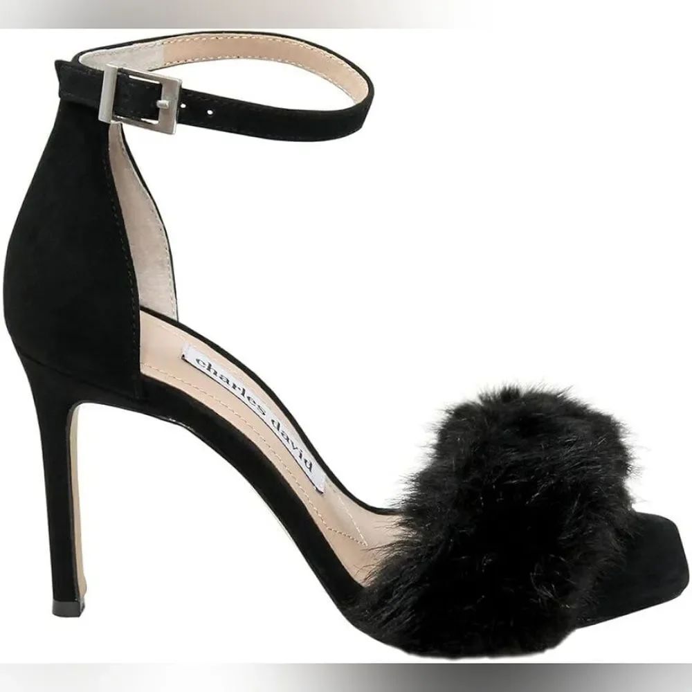 NWB Charles David Wonens Size 6 Empoli Faux Fur Heels Shoes